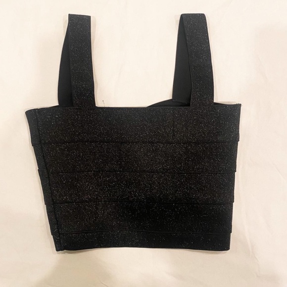 H&M Black sparkly bandage crop top - Picture 3 of 4